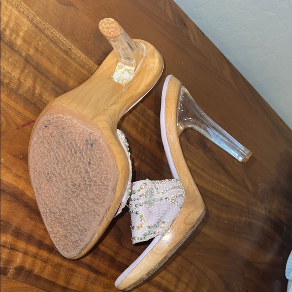 Vintage (2003) Alfies Swarovski Light Pink Heels. - Picture 9 of 11